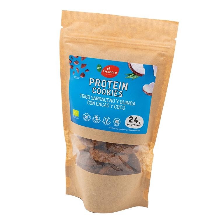 PROTEIN COOKIES - TRIGO SARRACENO, CACAO Y COCO BIO (130 g)