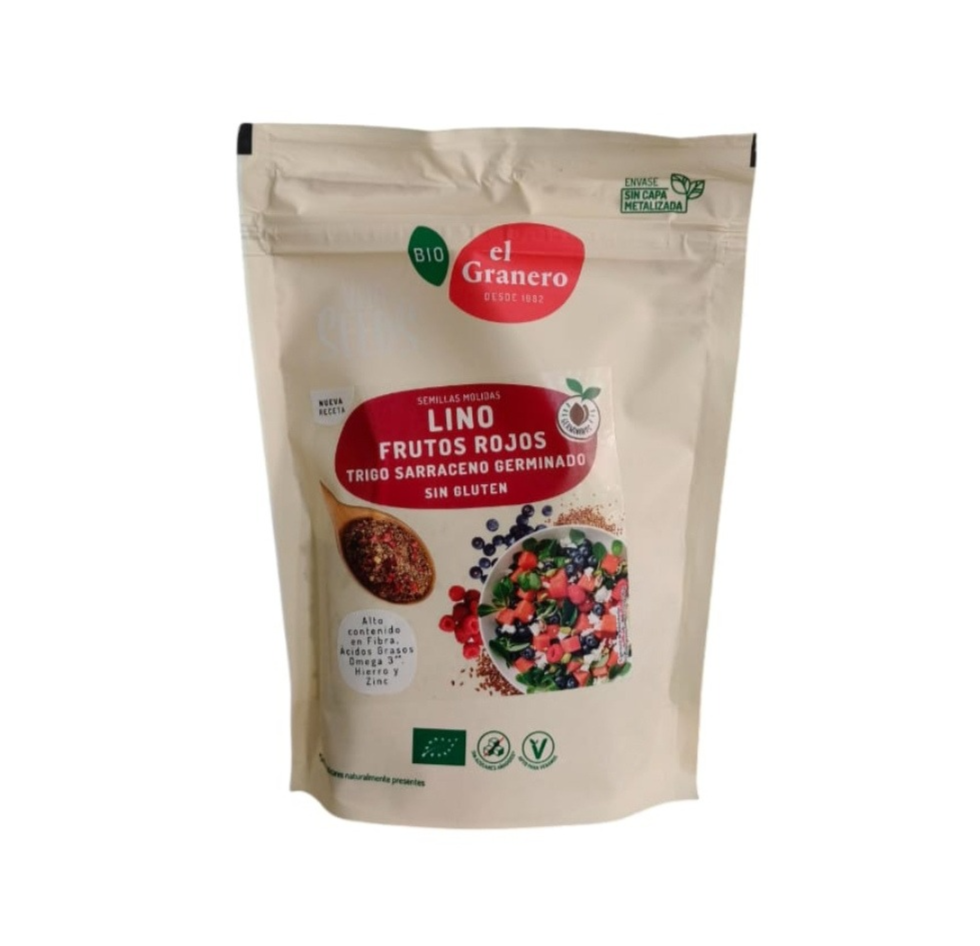 VITASEEDS- Semillas molidas para ensaladas con lino molido y  trigo sarraceno germinado y frutas deshidratadas (200 g)