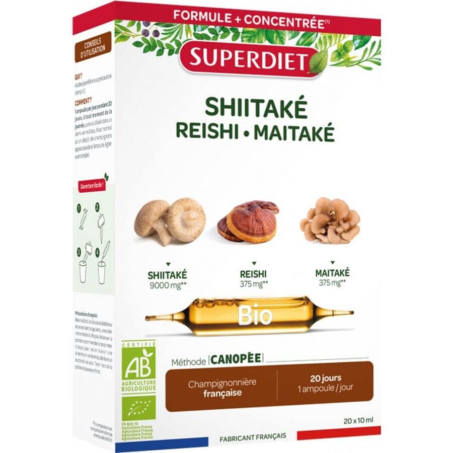 SHIITAKE, MAITAKE, REISHI bio (20 ampollas)