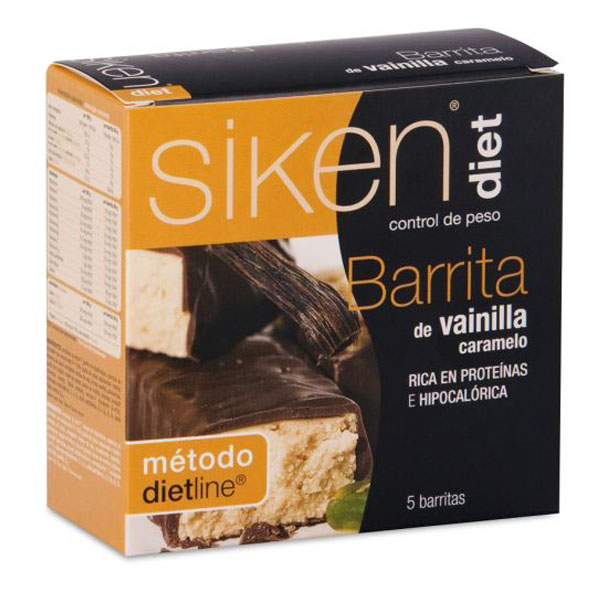 SIKEN DIET Barrita de vainilla y caramelo (5 u.)