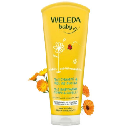 CHAMPÚ Y GEL DE DUCHA DE CALÉNDULA para bebé (200 ml.) 