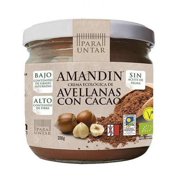 Crema de AVELLANAS con CACAO bio (330 gr.)