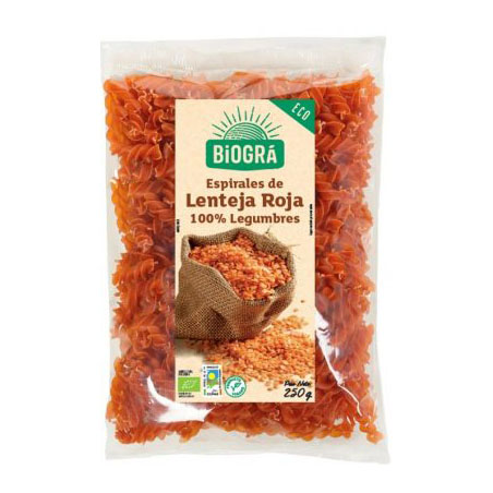 Espirales LENTEJA ROJA bio (250 g)