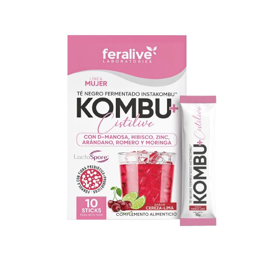KOMBU+ CISTILIVE sabor cereza-lima (10 sticks)