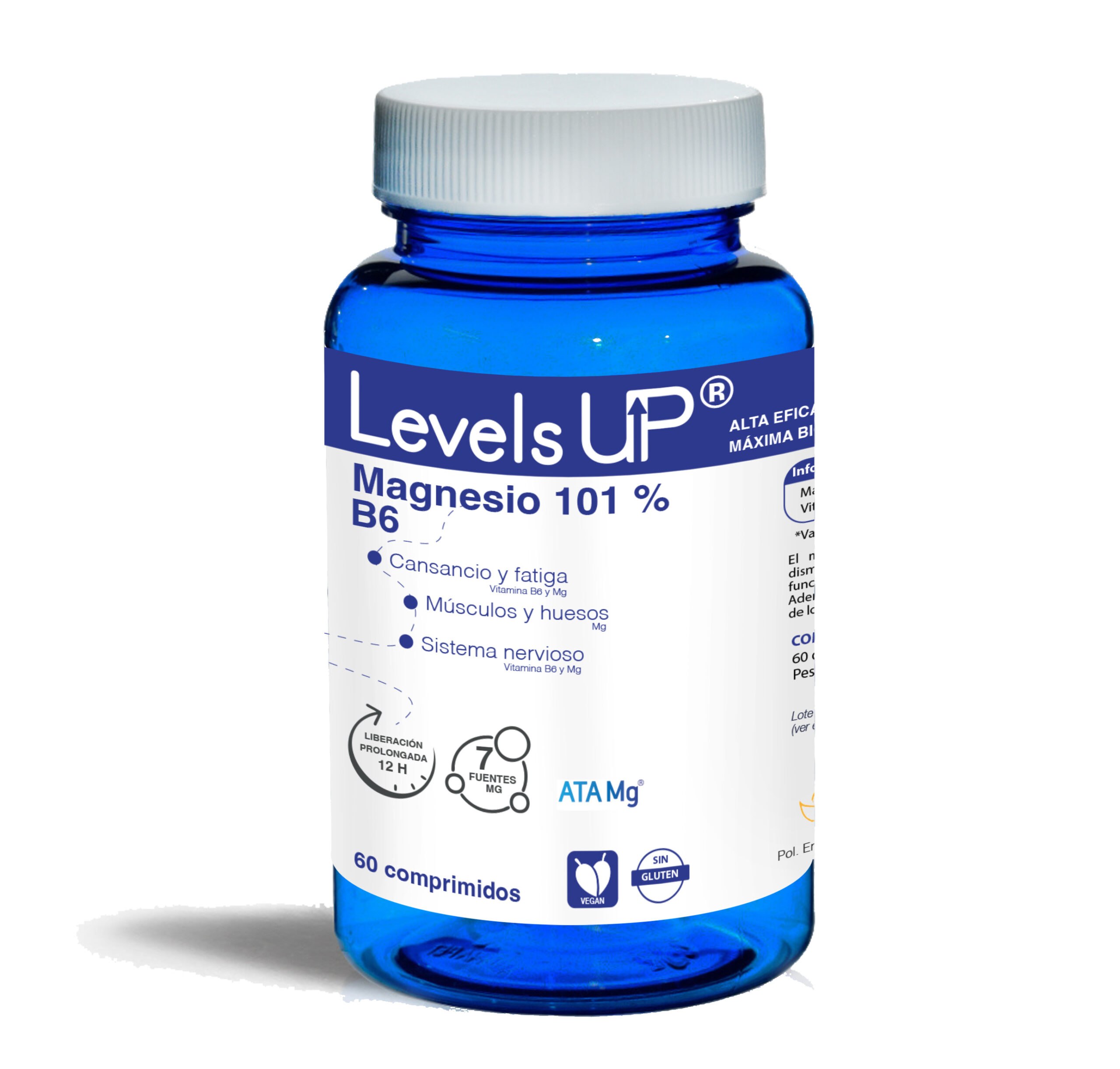 Levels UP-MAGNESIO 101% + VITAMINA B6 (60 comprimidos)