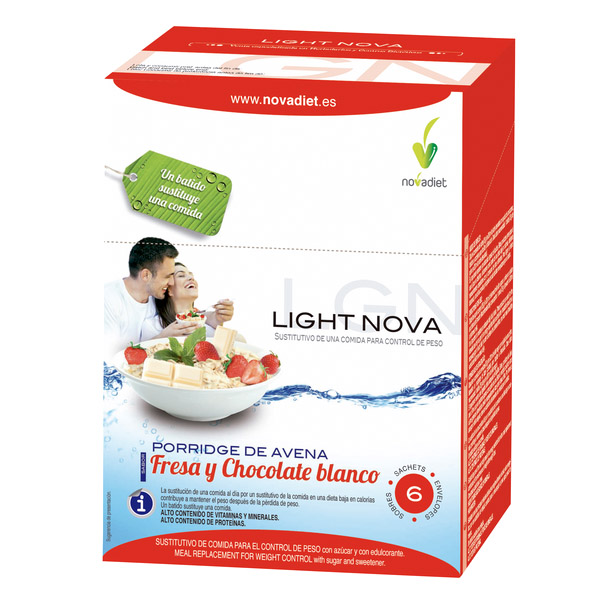 LIGHT NOVA PORRIDGE FRESA Y CHOCOLATE BLANCO  (6 sobres)