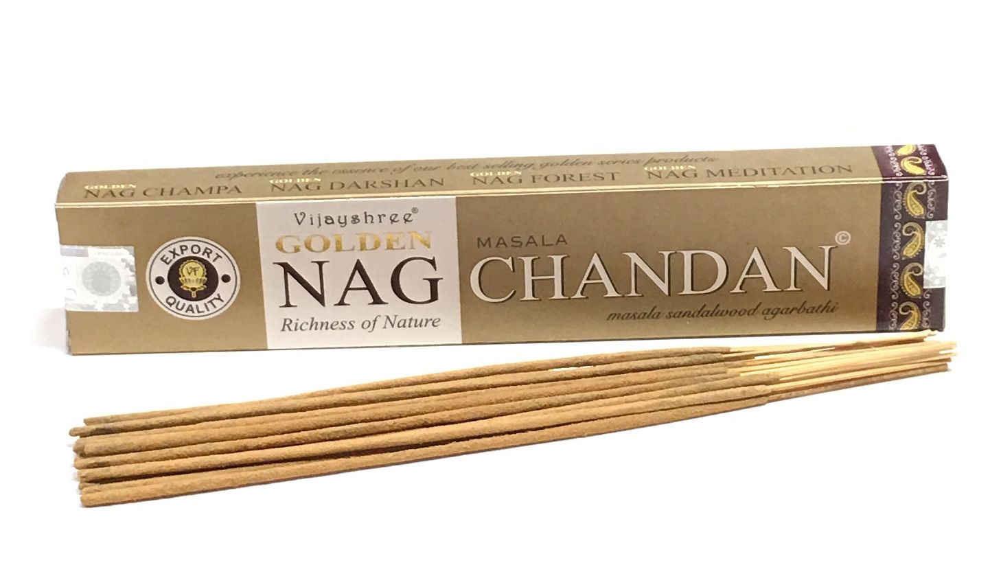 Incienso NAG CHANDAN GOLDEN  (15 g aprox. 15 sticks)