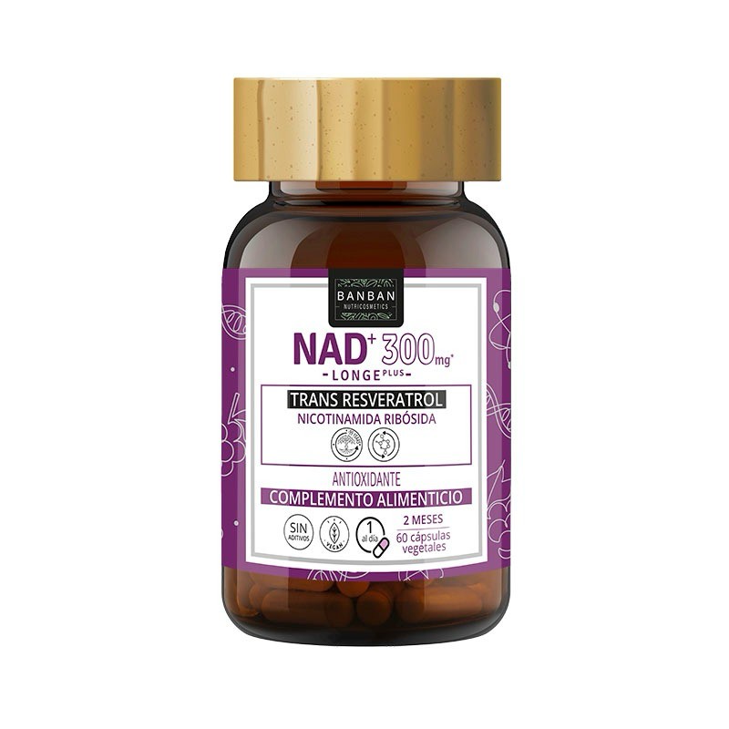 NAD+300 mg y TRANS RESVERATROL 80 mg  (60 cpsulas)