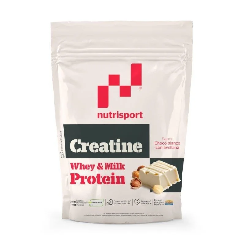 CREATINA creapure + WHEY PROTEIN sabor chocolate blanco con avellana (500 g)