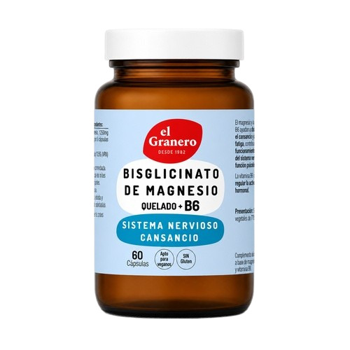 BISGLICINATO DE MAGNESIO + VITAMINA B6 (60 cápsulas)