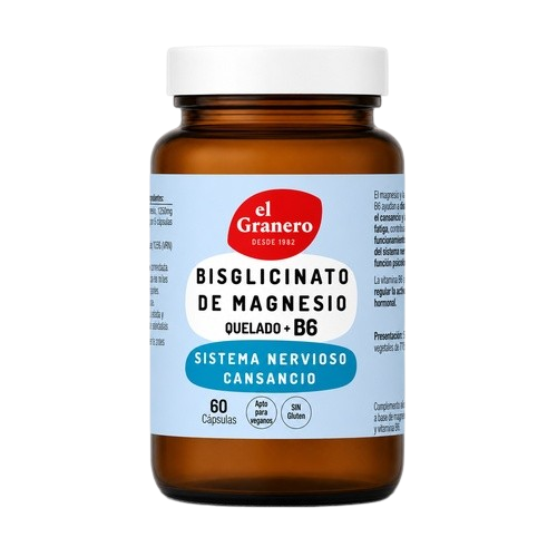 BISGLICINATO DE MAGNESIO + VITAMINA B6 (60 cápsulas)