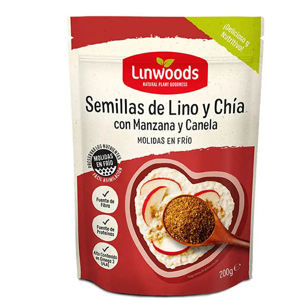 SEMILLAS de Lino y Chia con manzana y canela (200 g)