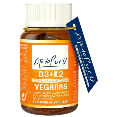 VITAMINA D3 + K2  VEGANA (60 cápsulas)