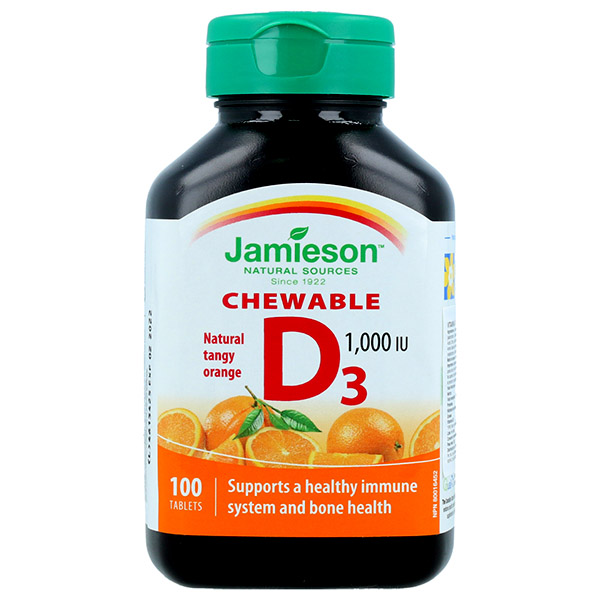 VITAMINA D3 1000 UI (100 comprimidos masticables)