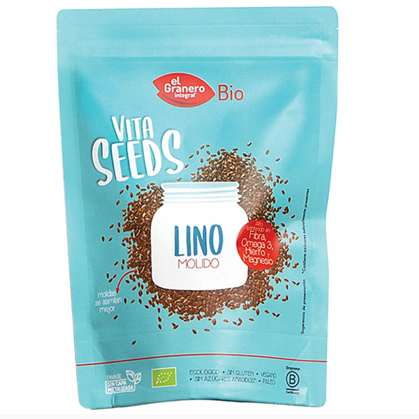 Comprar VITASEEDS semillas de lino marrón bio (300 g) al mejor precio -  Herbolario Dharma